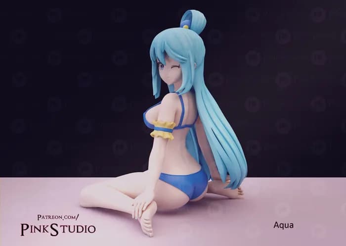 STL - aqua + nsfw render 3