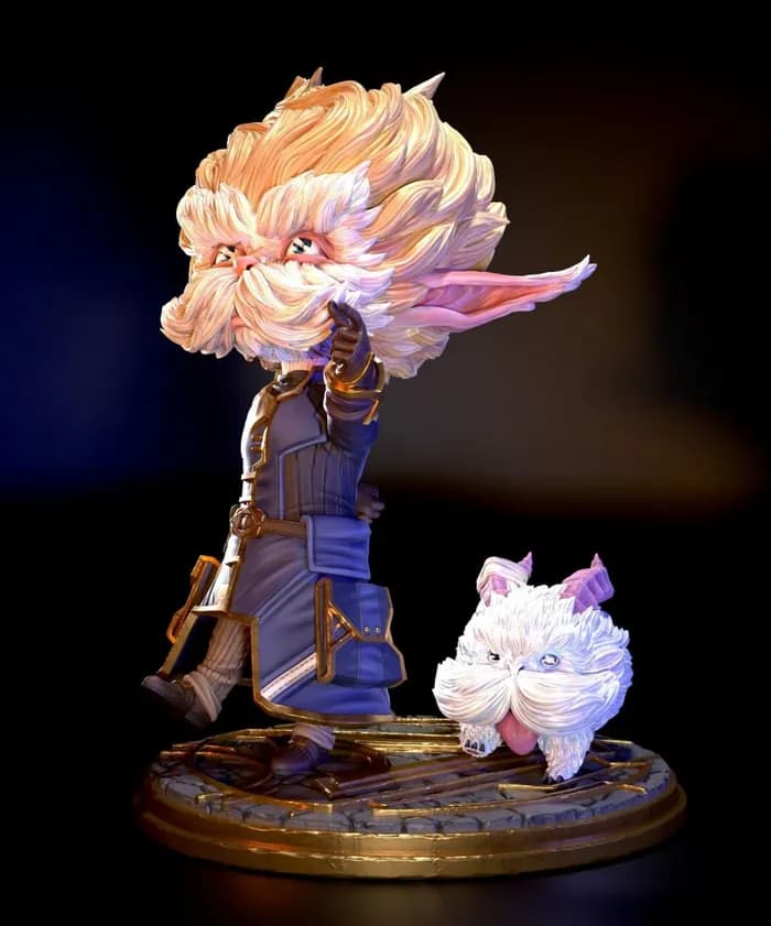 STL - arcane fanart heimerdinger and his poro render 4