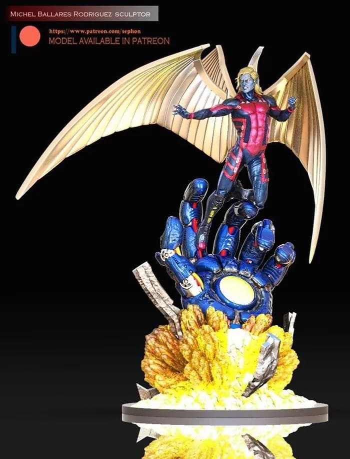 STL - Arcángel Miguel, Escultor de Ballon render 3