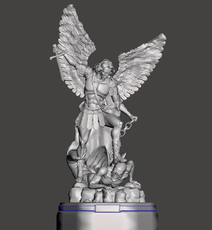 STL - Arcángel Miguel luchando contra el demonio 2 render 1