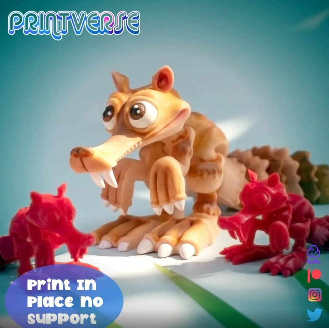 STL - 3D Printable "Ice Age" Squirrel