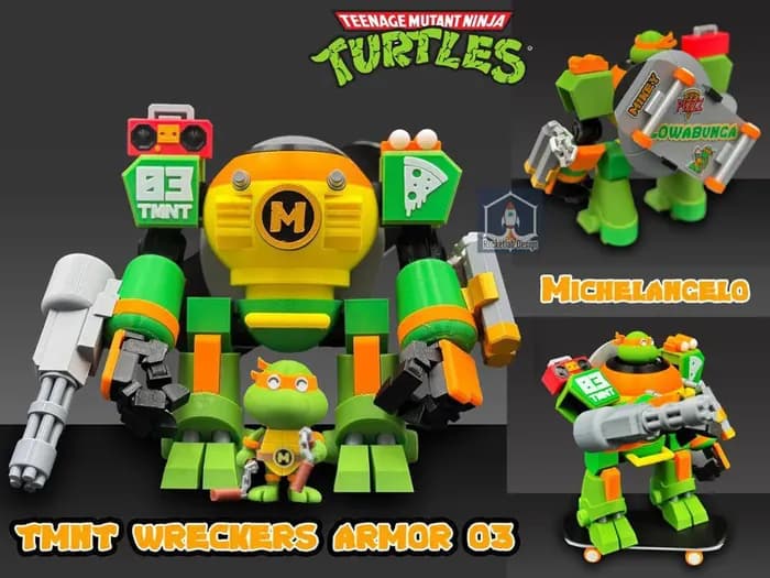 STL - Armadura Wreckers Michelangelo TMNT render 1