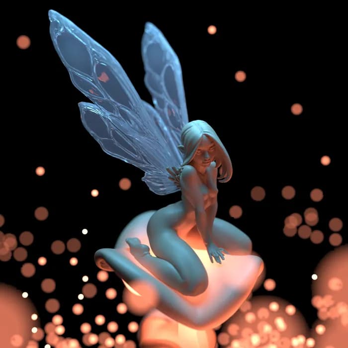 STL - Arquera de fantasía con dragón render 5