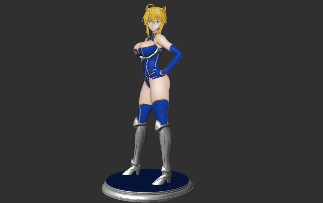 STL - Artoria Pendragon figura 2 render 4