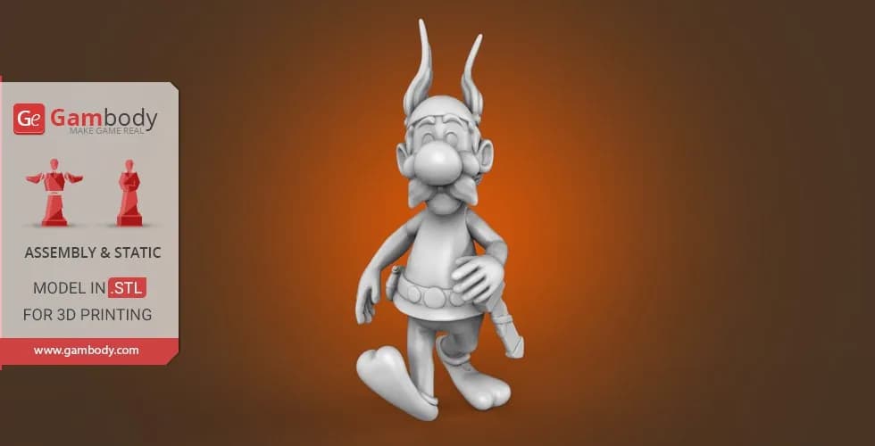 STL - Asterix y Obelix, figures de acción render 1
