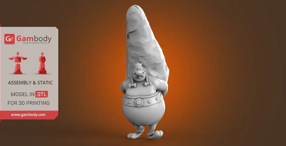 STL - Asterix y Obelix, figures de acción render 2