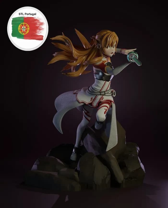 STL - Asuna y Kirito de Sword Art Online render 2