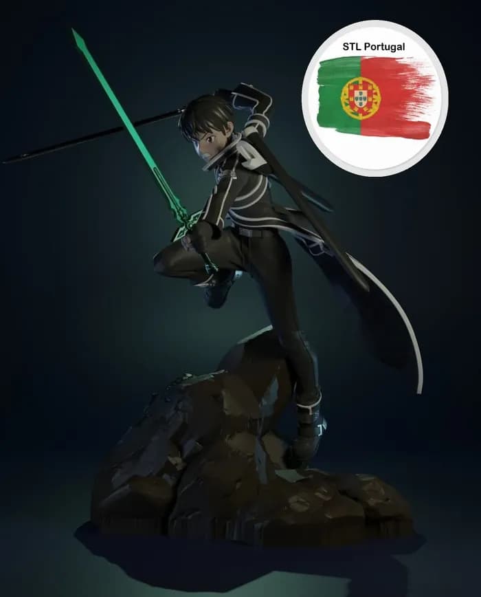 STL - Asuna y Kirito de Sword Art Online render 3