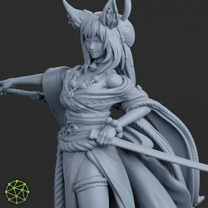STL - atlas3d tails from the garden ahrilanna, the kitsune render 2