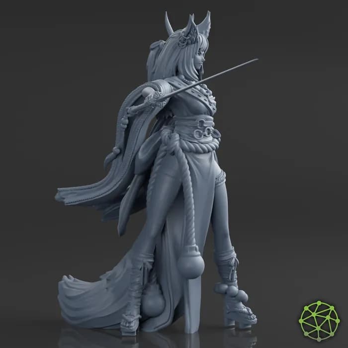 STL - atlas3d tails from the garden ahrilanna, the kitsune render 3