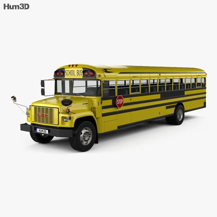 STL - Autobús Escolar GMC B Series 2000 render 1