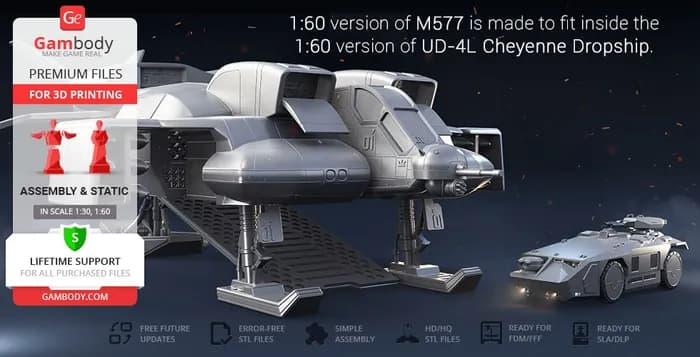 STL - avp m577 armoured personnel carrier gambody render 2