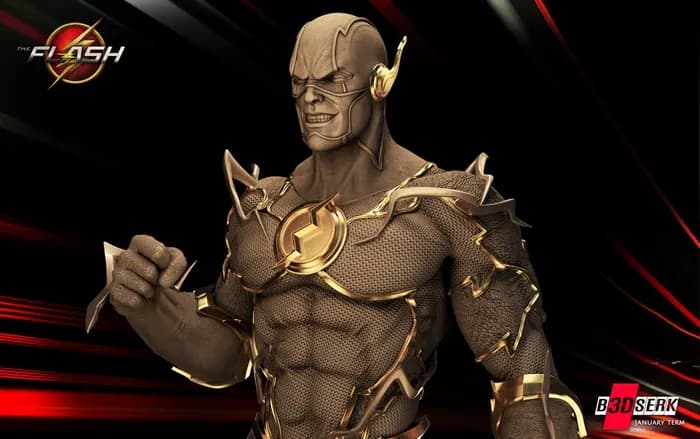STL - b3dserk – flash – dc comics 3d bust print render 1