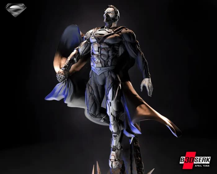STL - b3dserk the cyborg superman 490mm render 2