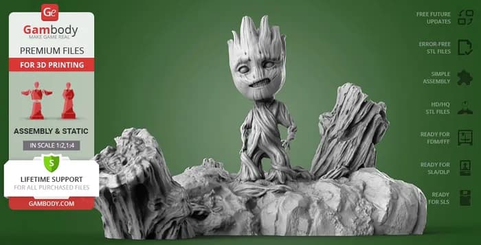 STL - baby groot render 2