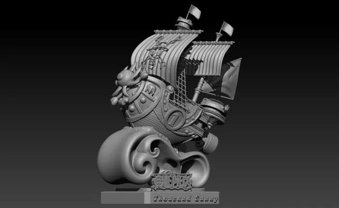 STL - Barco Thousand Sunny de One Piece 2 render 1