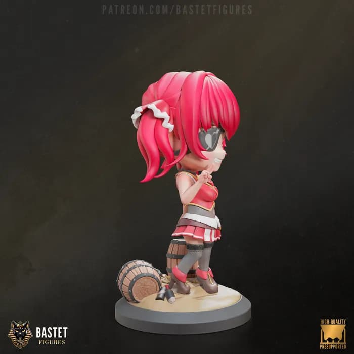 STL - bastet figures hololive houshou marine render 2