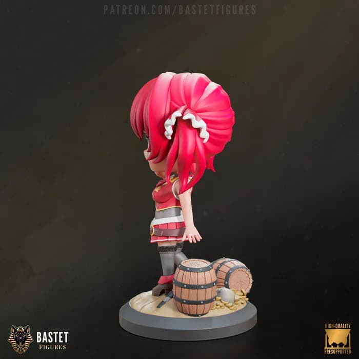 STL - bastet figures hololive houshou marine render 4