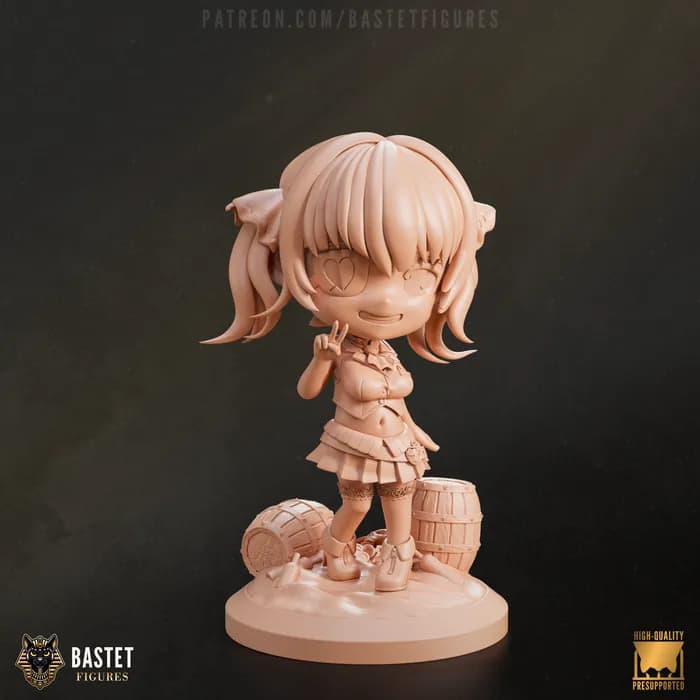 STL - bastet figures hololive houshou marine render 5