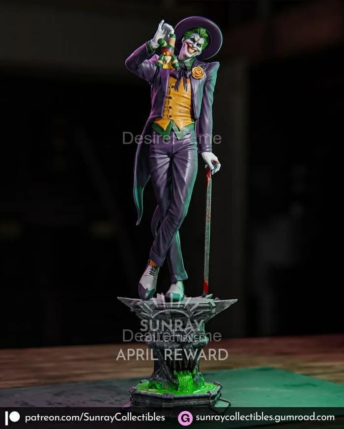 STL - batman (thomas wayne) and joker sunray collectibles render 2