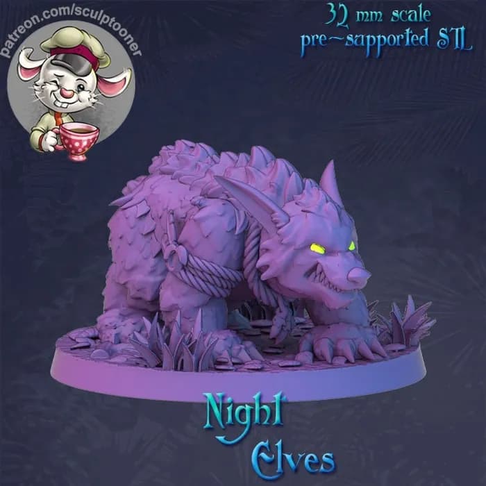 STL - bear night elf render 1
