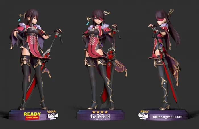 STL - beidou genshin impact render 3