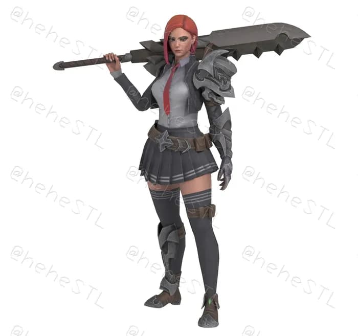 STL - bellona the demon slayer s club stl render 1