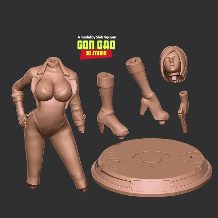 STL - black assassin render 3