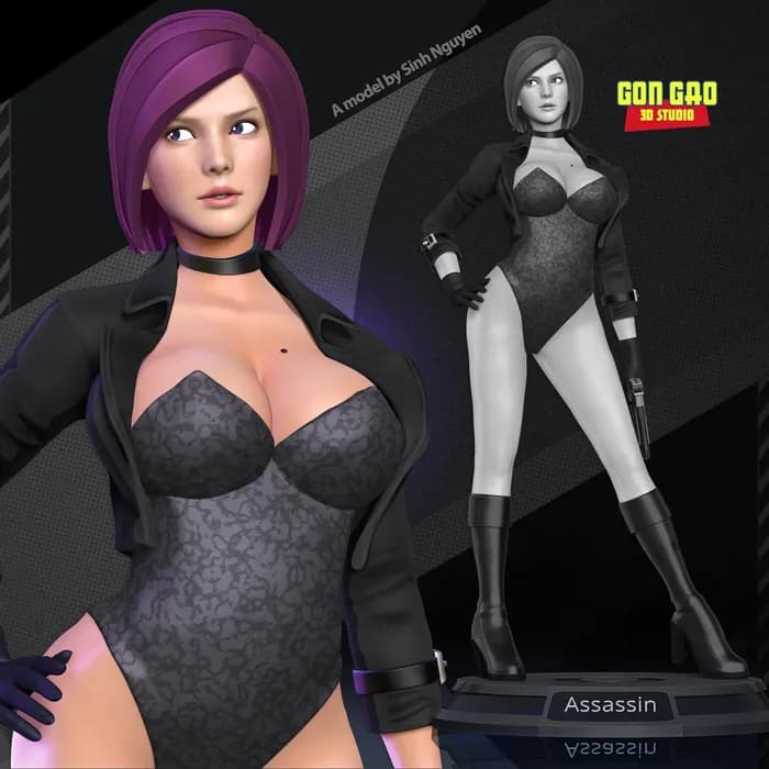 STL - black assassin render 5