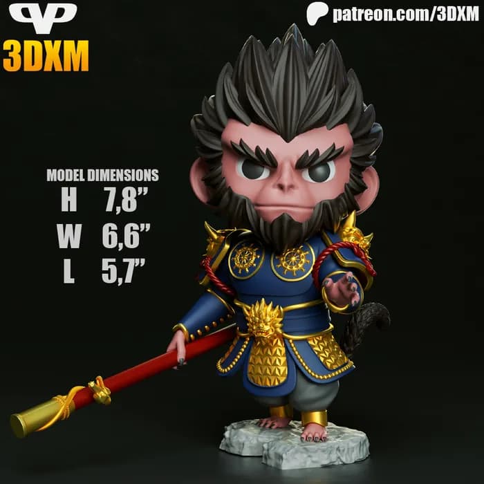STL - black myth wukong chibi t me moxomor aka render 1