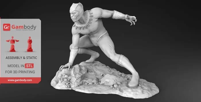 STL - black panther render 3