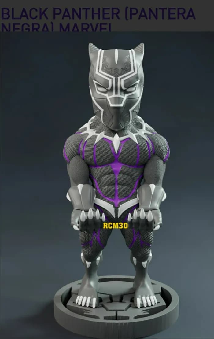 STL - black panther stl support joystick render 1