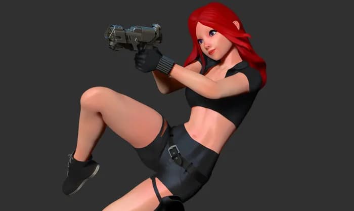 STL - black widow render 4