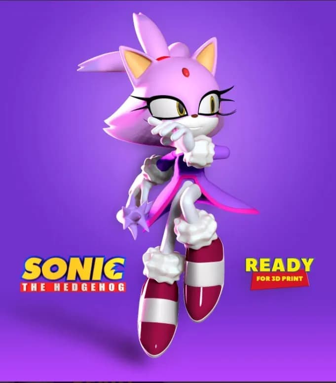 STL - blaze the cat sonic render 2