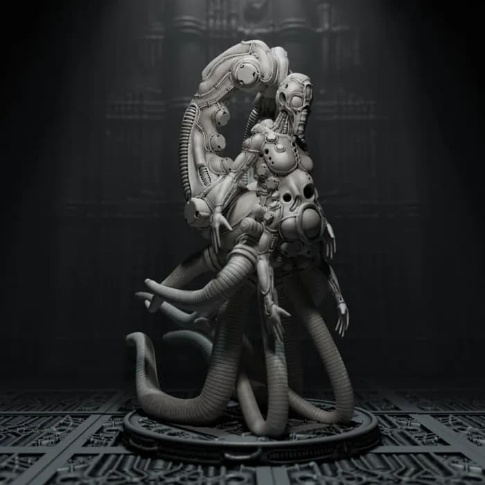 STL - bluart unlife necropolis human interface construct render 1