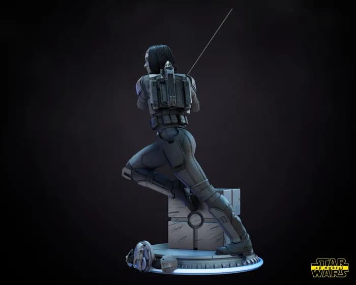 STL - bo katan sculpture star wars 3d models 30 cm 19 parts non supported render 3