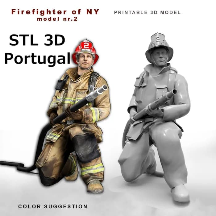 STL - Bombero de NY modelo 3D para imprimir render 1