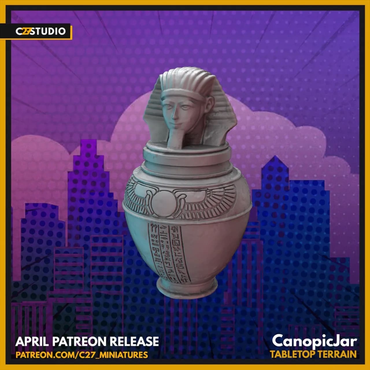 STL - Bote canópico del antiguo Egipto render 1