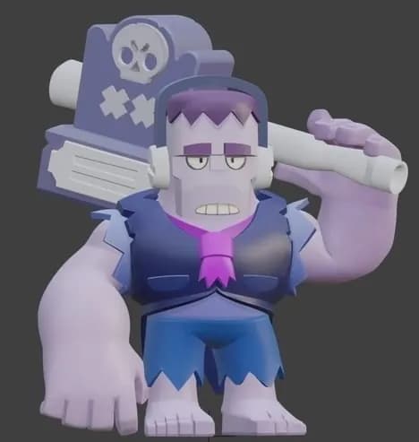 STL - brawl stars frank figurine by ron dino render 1