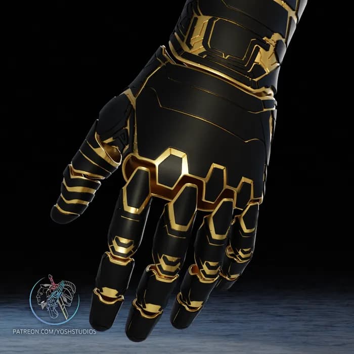 STL - Brazo de Soldado de Invierno Vibranium render 2