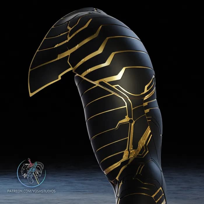 STL - Brazo de Soldado de Invierno Vibranium render 3