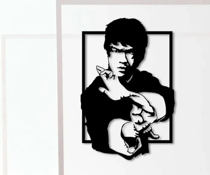 STL - Bruce Lee figura estilo stencil render 2