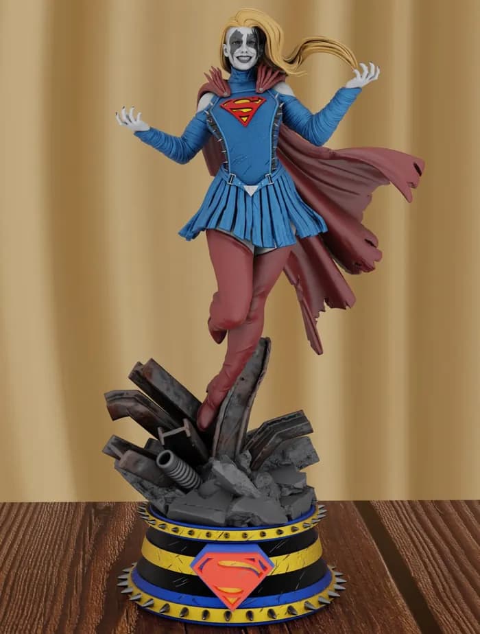 STL - brunoart3d – supergirl infected – 3d print model stl render 1