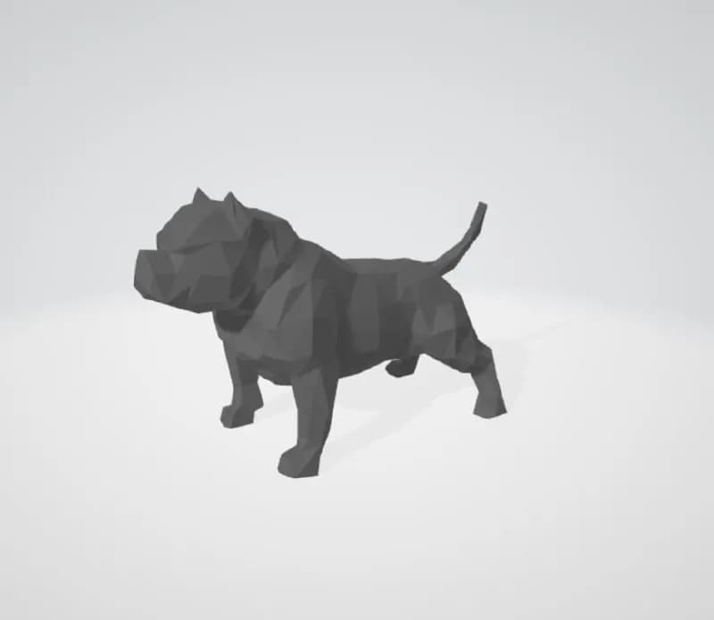 STL - Bulldog americano estilizado low poly render 1
