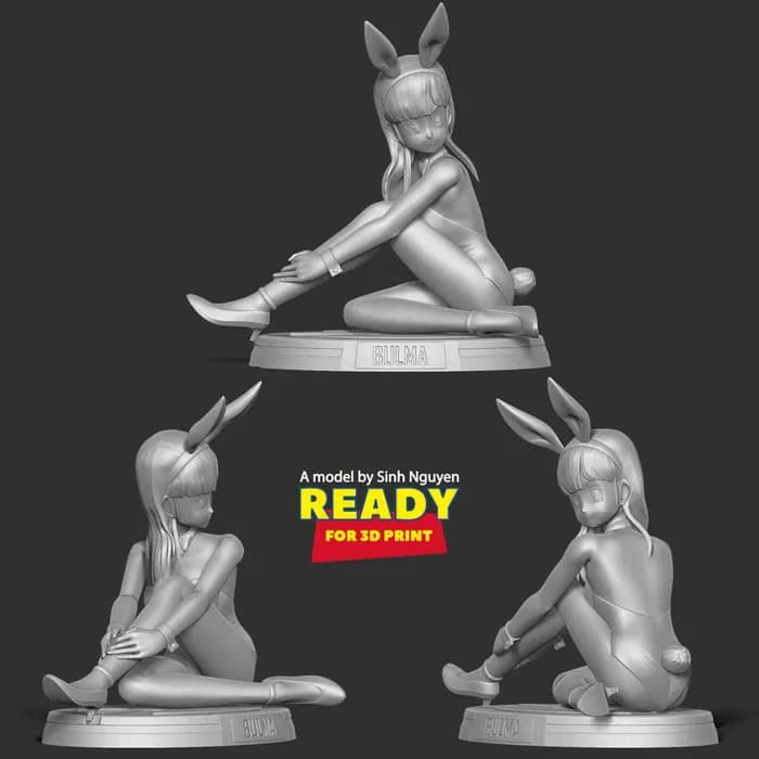 STL - bulma sitting on the floor render 4