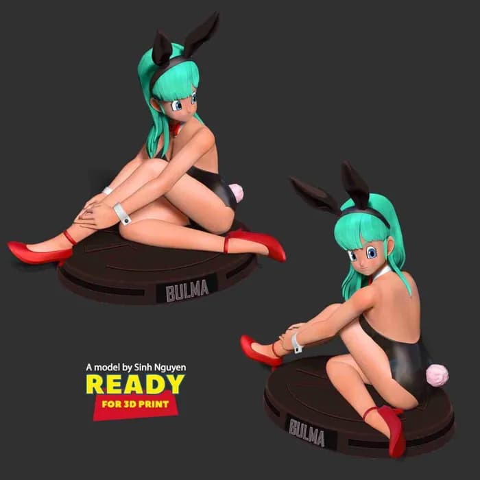 STL - bulma sitting on the floor render 5