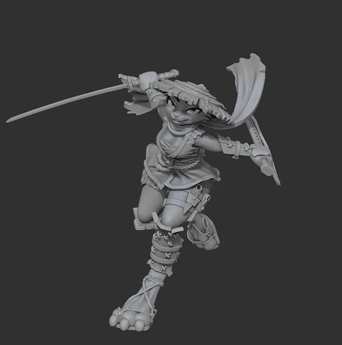 STL - bunny samurai render 1