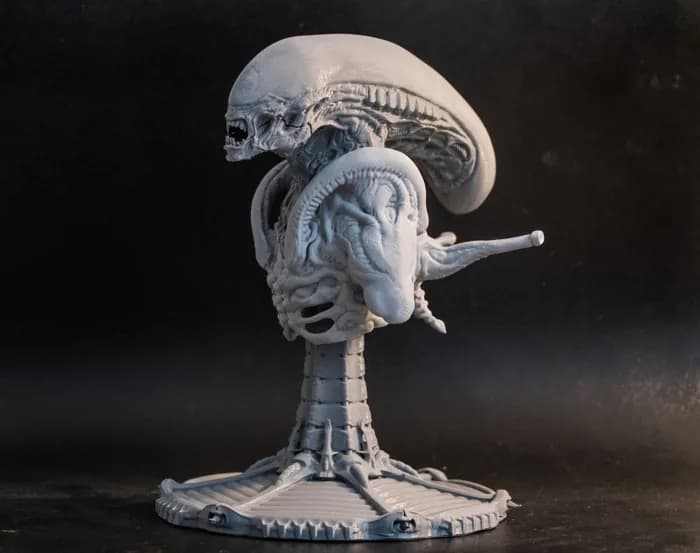 STL - bust alien dog render 2