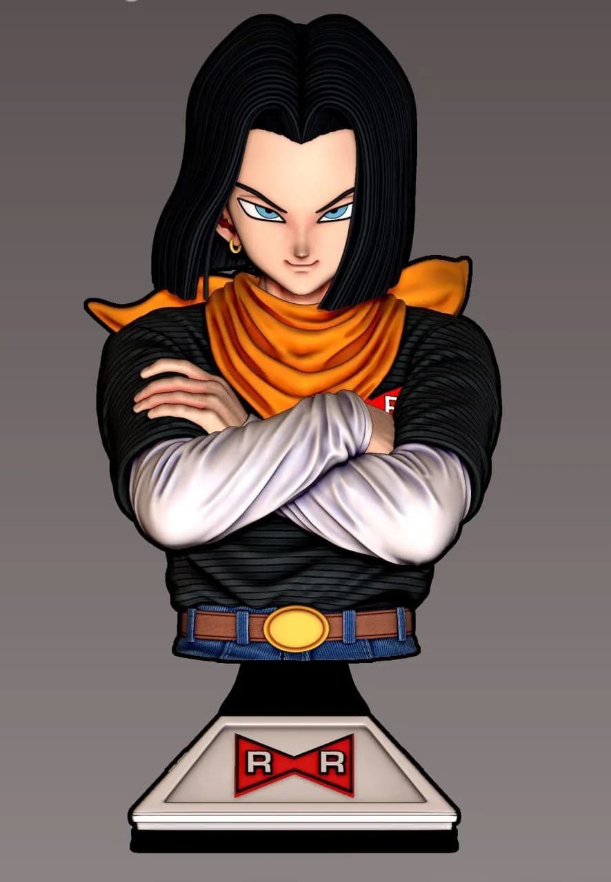 STL - Busto de Androide 17 Dragon Ball Z render 1