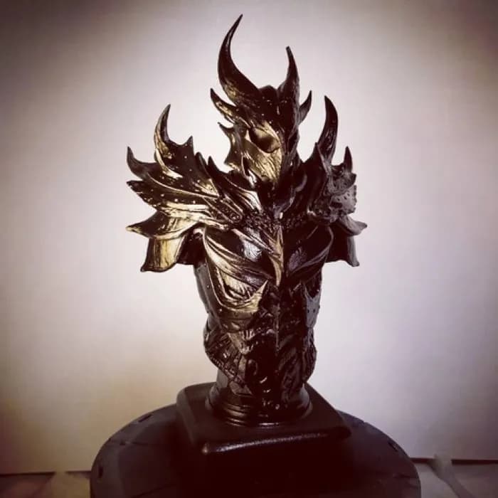 STL - Busto de armadura Daédrica de Skyrim render 1